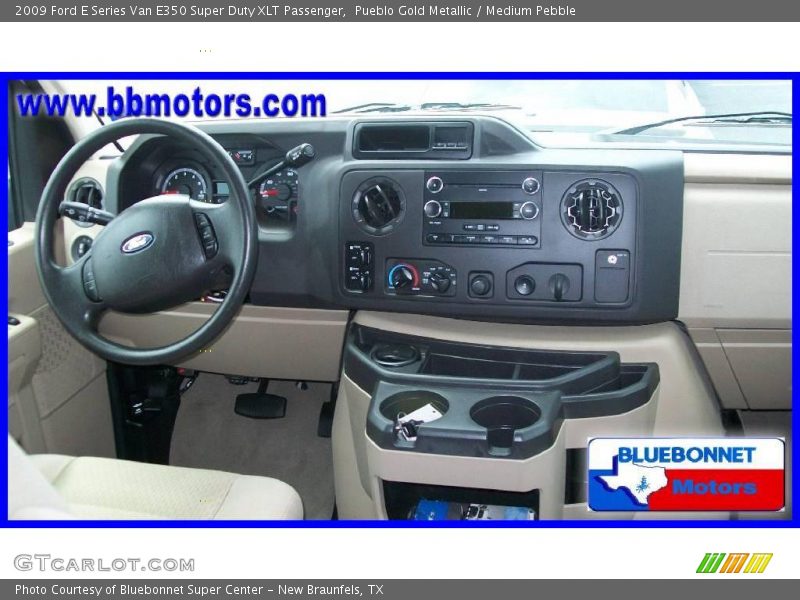 Pueblo Gold Metallic / Medium Pebble 2009 Ford E Series Van E350 Super Duty XLT Passenger