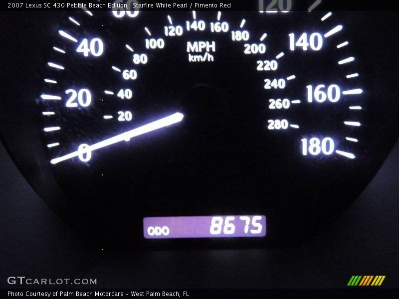 Starfire White Pearl / Pimento Red 2007 Lexus SC 430 Pebble Beach Edition