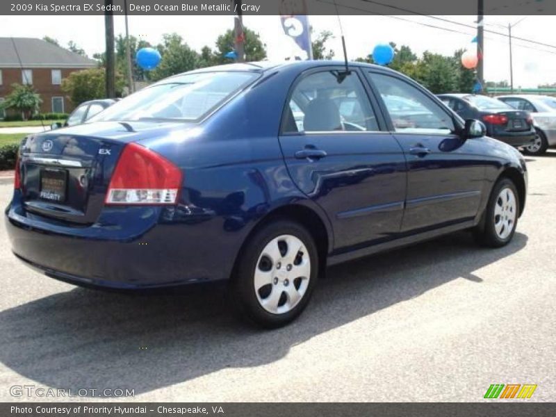 Deep Ocean Blue Metallic / Gray 2009 Kia Spectra EX Sedan