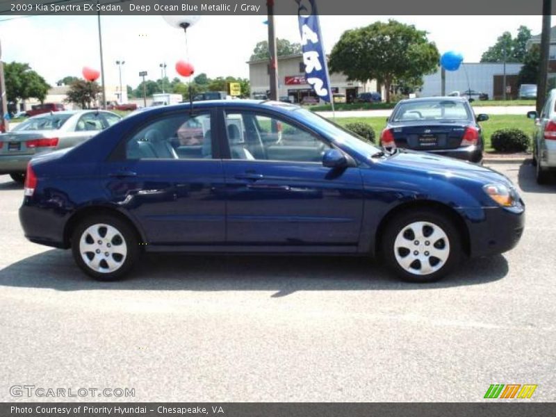 Deep Ocean Blue Metallic / Gray 2009 Kia Spectra EX Sedan