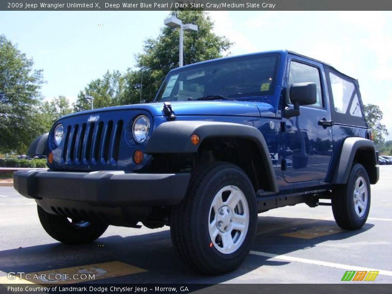 Deep Water Blue Pearl / Dark Slate Gray/Medium Slate Gray 2009 Jeep Wrangler Unlimited X
