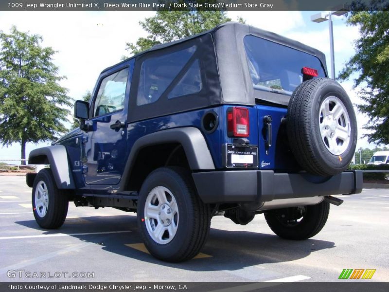 Deep Water Blue Pearl / Dark Slate Gray/Medium Slate Gray 2009 Jeep Wrangler Unlimited X