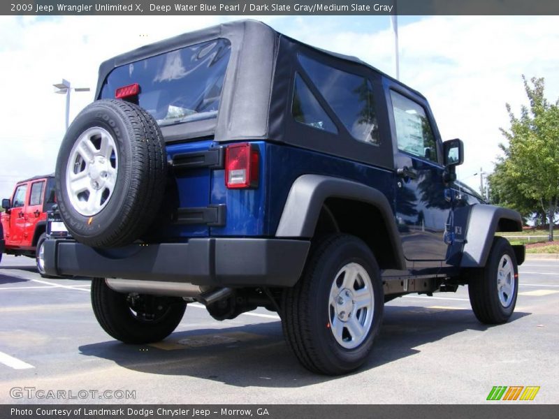 Deep Water Blue Pearl / Dark Slate Gray/Medium Slate Gray 2009 Jeep Wrangler Unlimited X