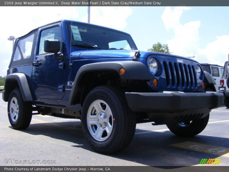 Deep Water Blue Pearl / Dark Slate Gray/Medium Slate Gray 2009 Jeep Wrangler Unlimited X