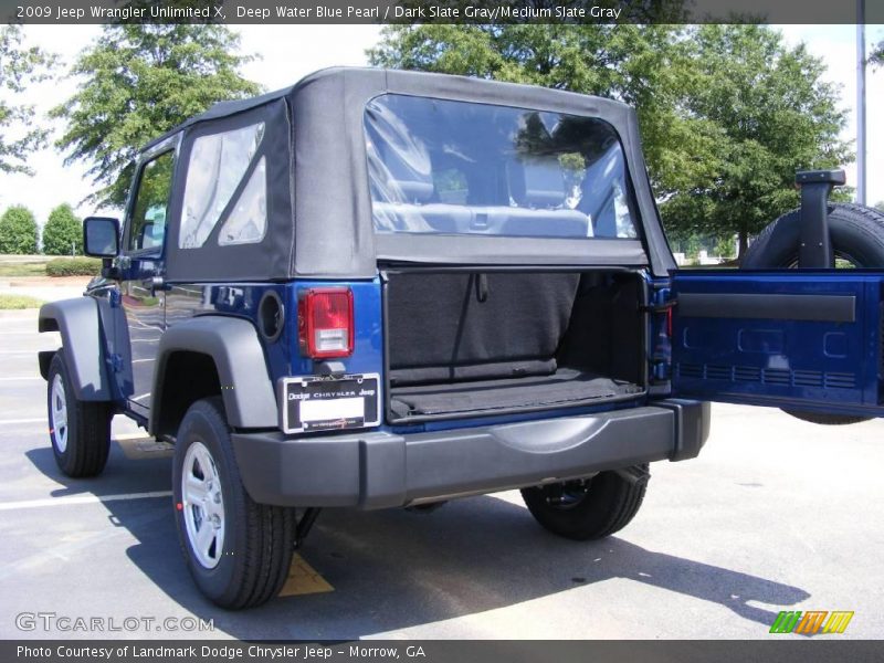 Deep Water Blue Pearl / Dark Slate Gray/Medium Slate Gray 2009 Jeep Wrangler Unlimited X