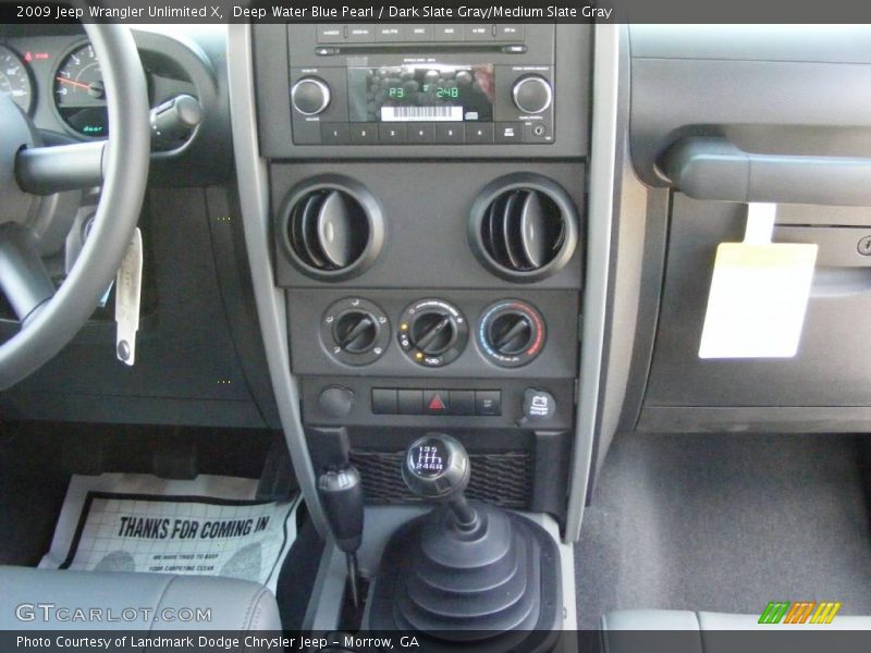 Deep Water Blue Pearl / Dark Slate Gray/Medium Slate Gray 2009 Jeep Wrangler Unlimited X