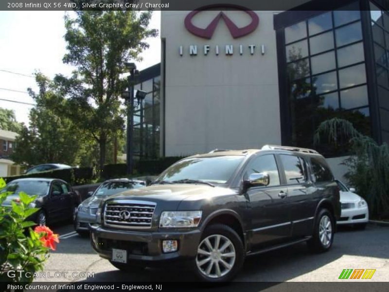 Silver Graphite Gray / Charcoal 2008 Infiniti QX 56 4WD