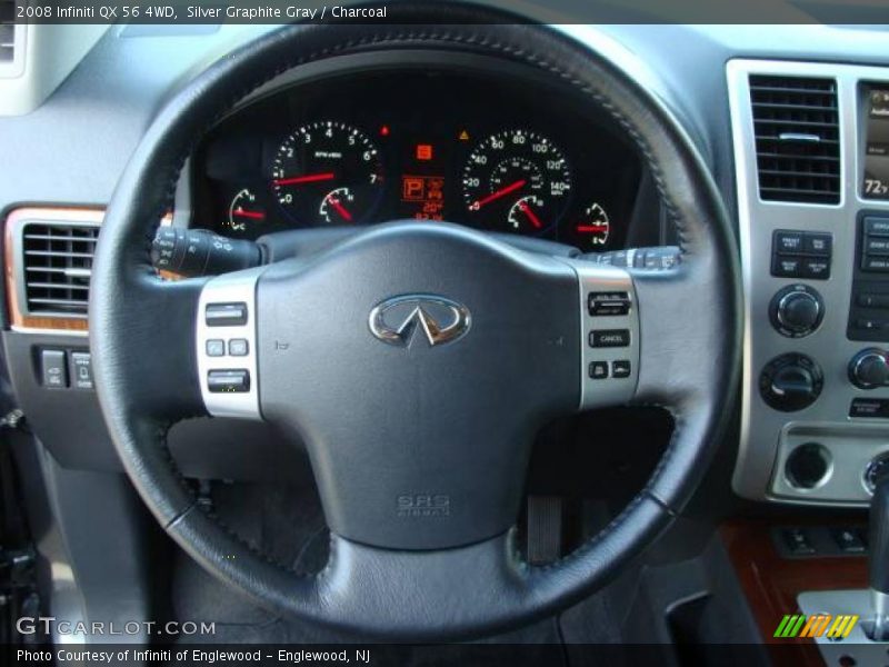 Silver Graphite Gray / Charcoal 2008 Infiniti QX 56 4WD