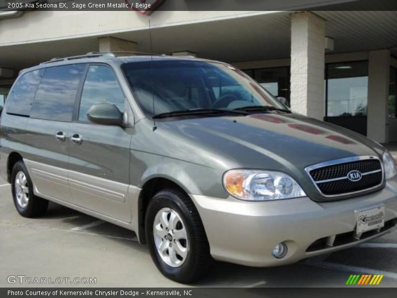 Sage Green Metallic / Beige 2005 Kia Sedona EX