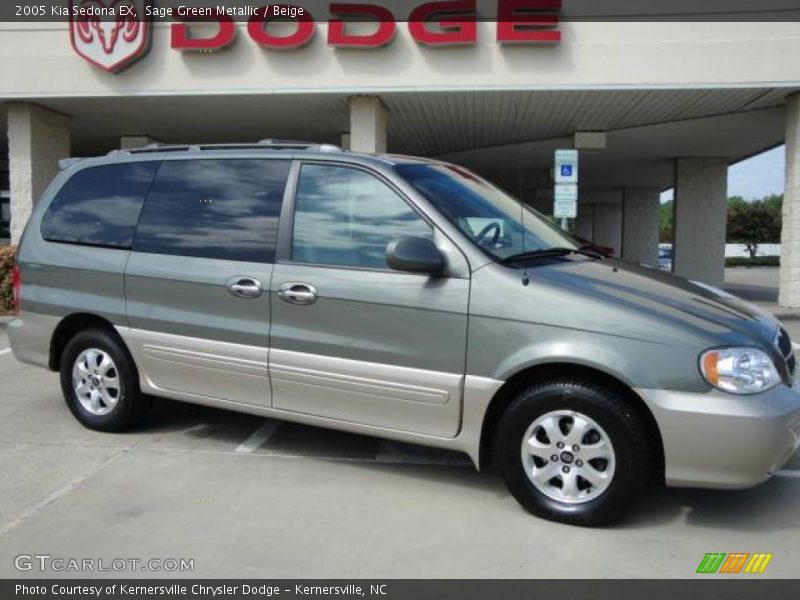 Sage Green Metallic / Beige 2005 Kia Sedona EX