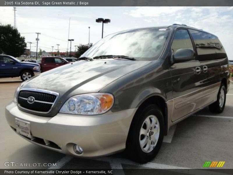 Sage Green Metallic / Beige 2005 Kia Sedona EX