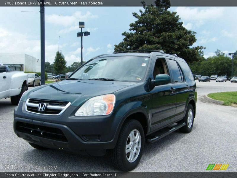 Clover Green Pearl / Saddle 2003 Honda CR-V EX 4WD