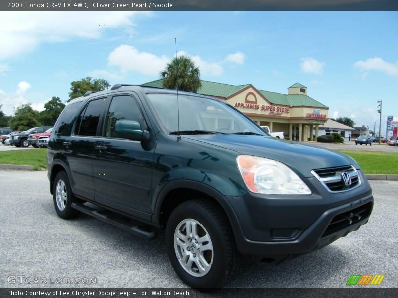 Clover Green Pearl / Saddle 2003 Honda CR-V EX 4WD