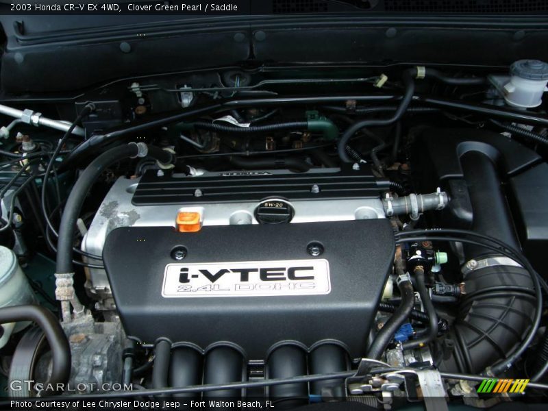 Clover Green Pearl / Saddle 2003 Honda CR-V EX 4WD
