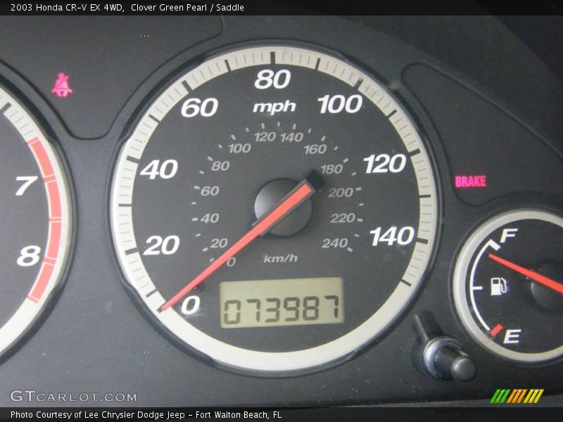 Clover Green Pearl / Saddle 2003 Honda CR-V EX 4WD
