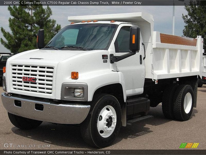 White / Pewter Gray 2006 GMC C Series TopKick C7500 Regular Cab Chassis Dump Truck