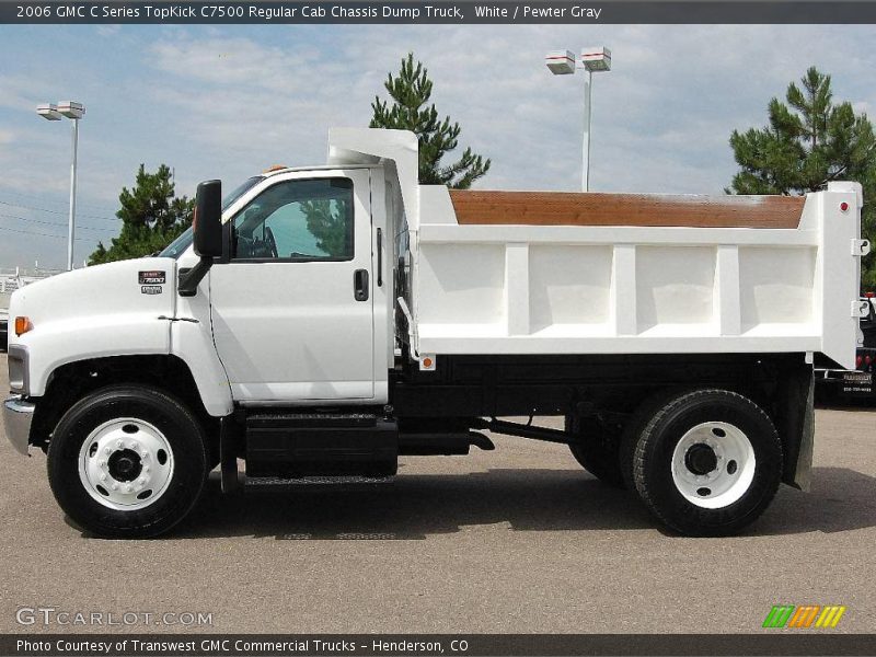 White / Pewter Gray 2006 GMC C Series TopKick C7500 Regular Cab Chassis Dump Truck