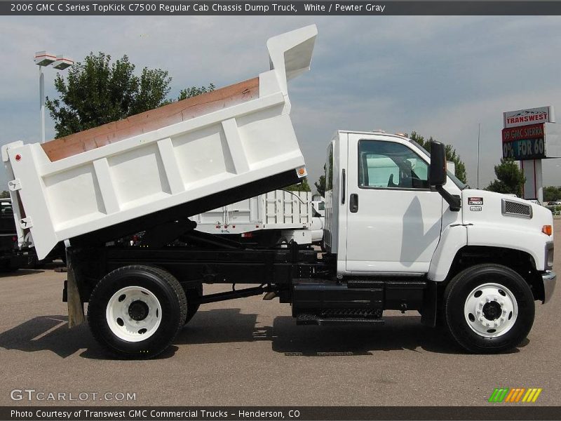 White / Pewter Gray 2006 GMC C Series TopKick C7500 Regular Cab Chassis Dump Truck
