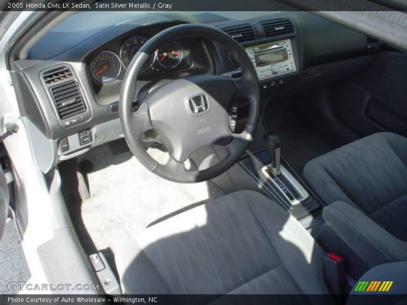 Satin Silver Metallic / Gray 2005 Honda Civic LX Sedan