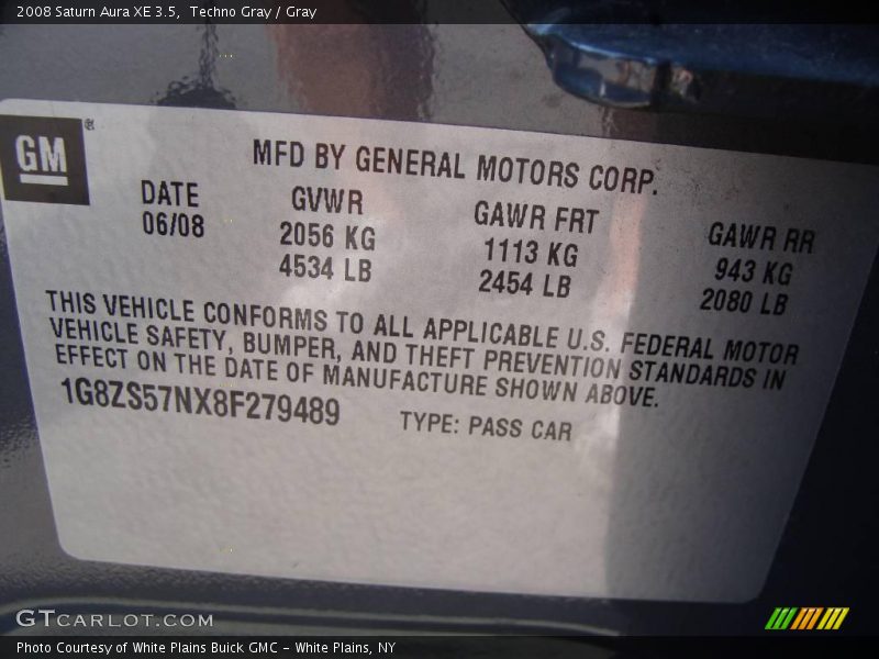 Techno Gray / Gray 2008 Saturn Aura XE 3.5