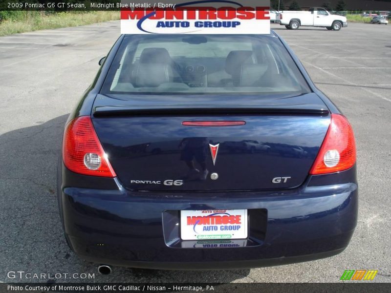 Midnight Blue Metallic / Ebony 2009 Pontiac G6 GT Sedan
