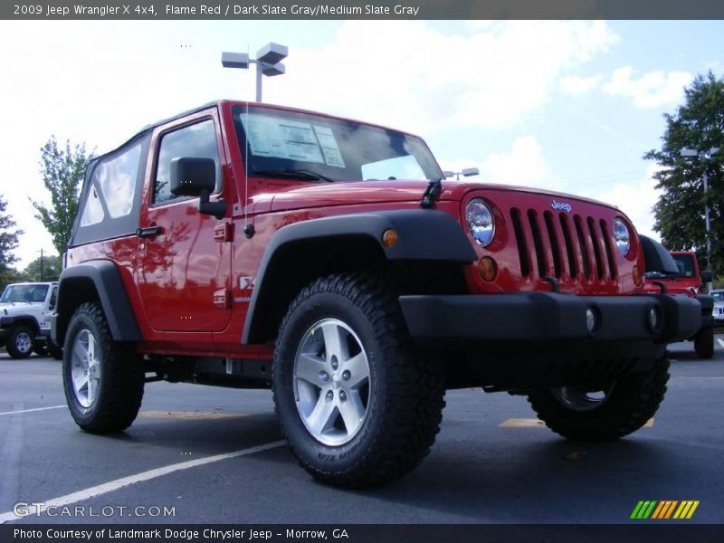 Flame Red / Dark Slate Gray/Medium Slate Gray 2009 Jeep Wrangler X 4x4