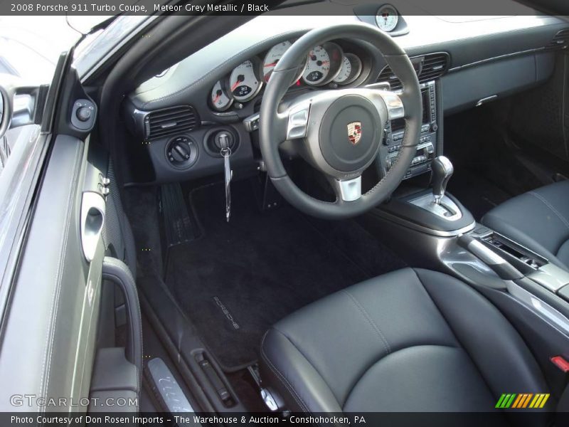 Meteor Grey Metallic / Black 2008 Porsche 911 Turbo Coupe