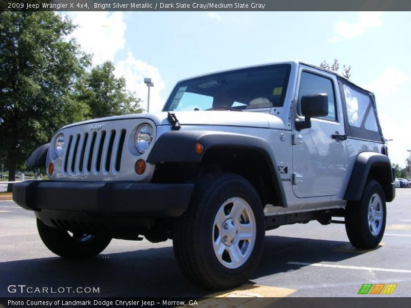 Bright Silver Metallic / Dark Slate Gray/Medium Slate Gray 2009 Jeep Wrangler X 4x4