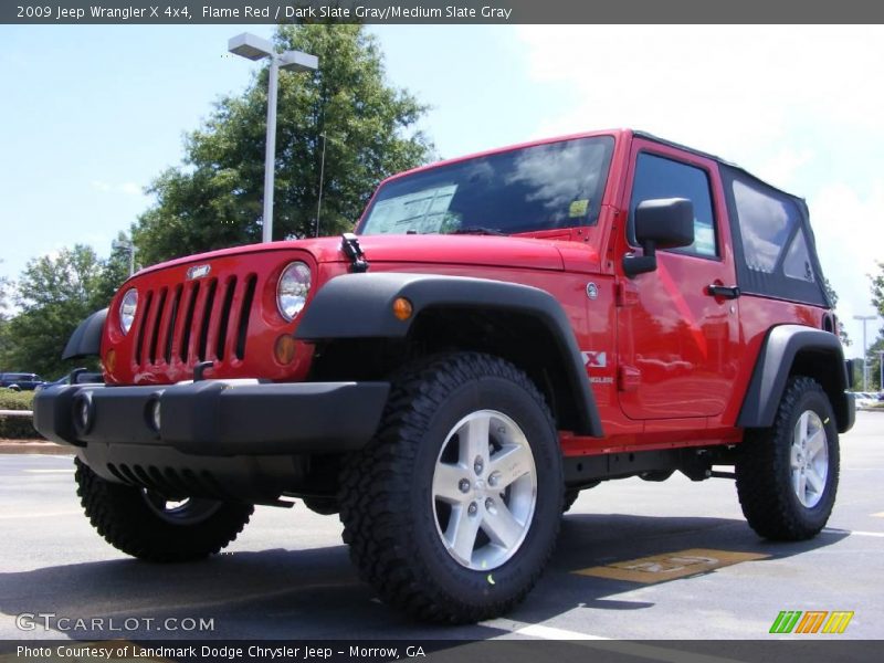 Flame Red / Dark Slate Gray/Medium Slate Gray 2009 Jeep Wrangler X 4x4
