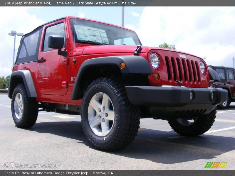 Flame Red / Dark Slate Gray/Medium Slate Gray 2009 Jeep Wrangler X 4x4
