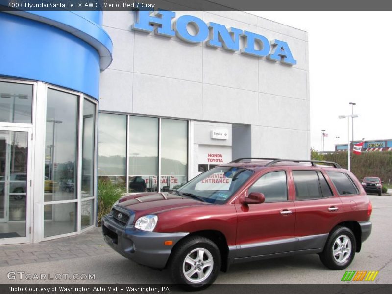 Merlot Red / Gray 2003 Hyundai Santa Fe LX 4WD