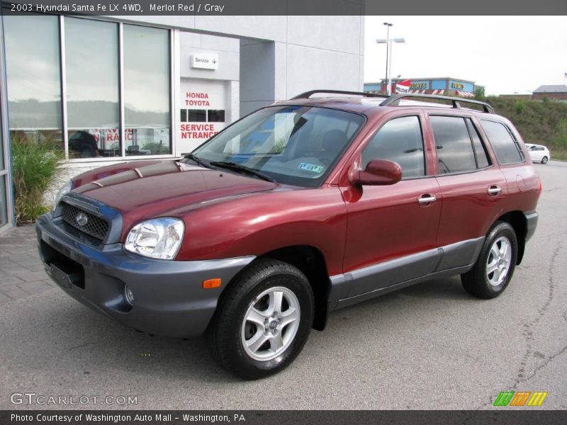 Merlot Red / Gray 2003 Hyundai Santa Fe LX 4WD