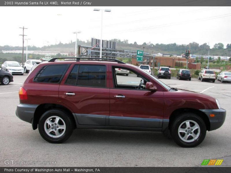 Merlot Red / Gray 2003 Hyundai Santa Fe LX 4WD