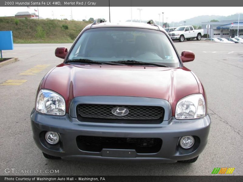 Merlot Red / Gray 2003 Hyundai Santa Fe LX 4WD
