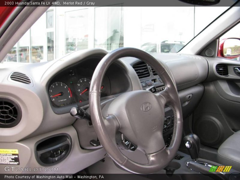 Merlot Red / Gray 2003 Hyundai Santa Fe LX 4WD