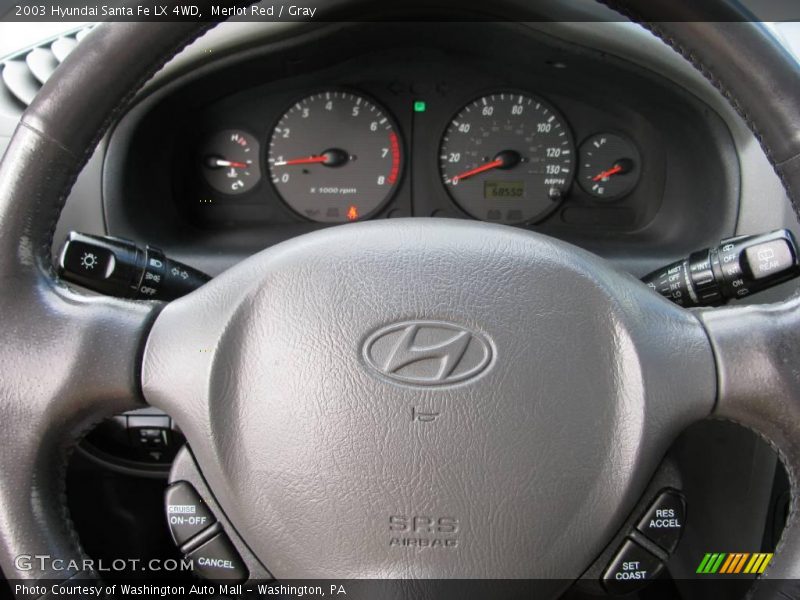 Merlot Red / Gray 2003 Hyundai Santa Fe LX 4WD