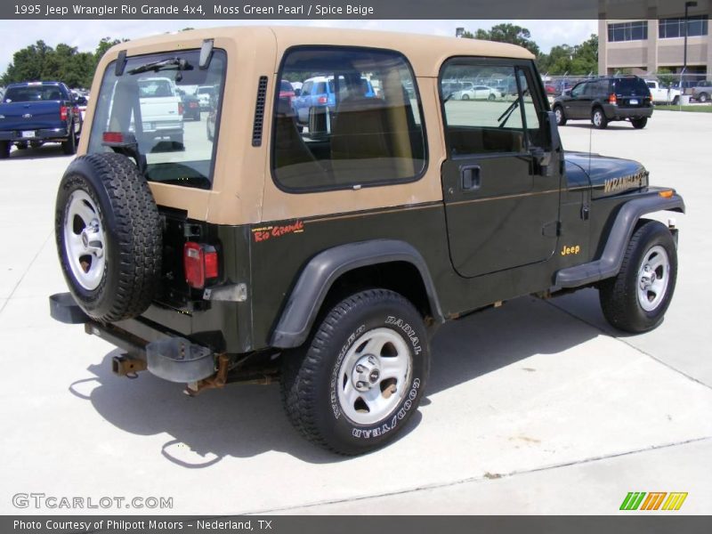 Moss Green Pearl / Spice Beige 1995 Jeep Wrangler Rio Grande 4x4