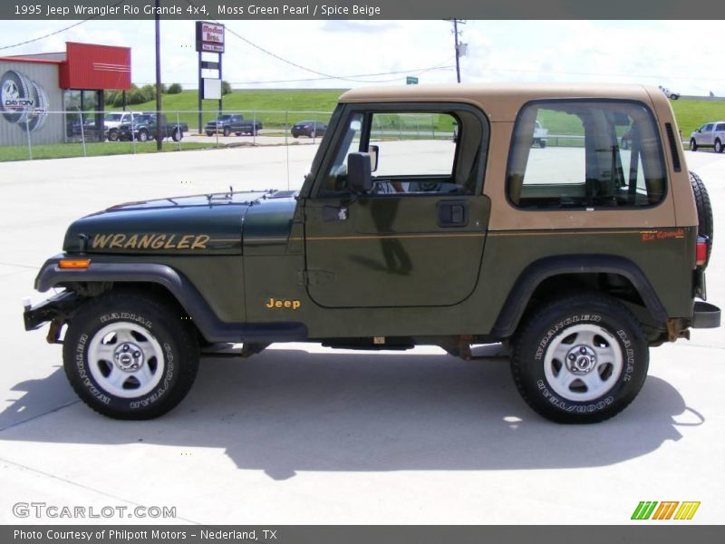 Moss Green Pearl / Spice Beige 1995 Jeep Wrangler Rio Grande 4x4