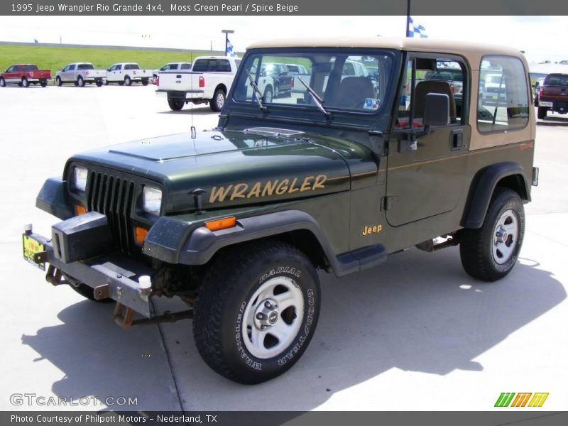 Moss Green Pearl / Spice Beige 1995 Jeep Wrangler Rio Grande 4x4