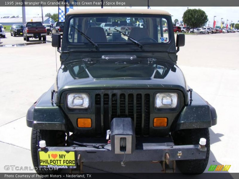 Moss Green Pearl / Spice Beige 1995 Jeep Wrangler Rio Grande 4x4