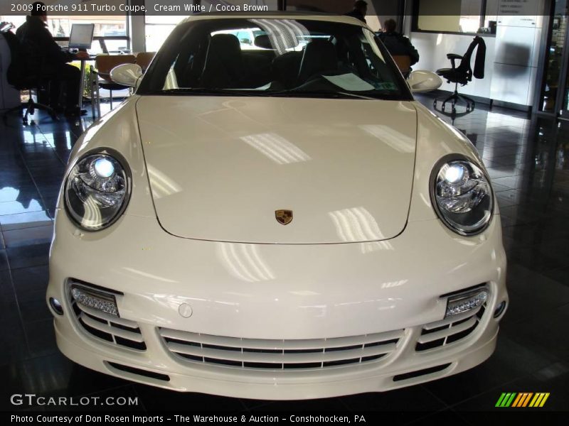 Cream White / Cocoa Brown 2009 Porsche 911 Turbo Coupe