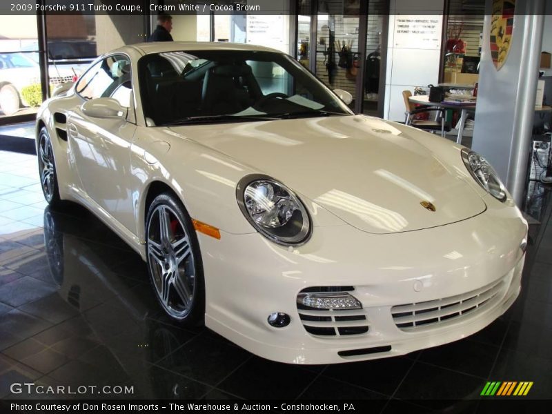 Cream White / Cocoa Brown 2009 Porsche 911 Turbo Coupe