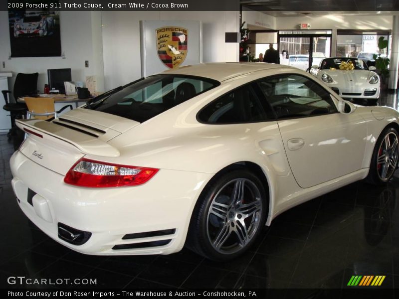 Cream White / Cocoa Brown 2009 Porsche 911 Turbo Coupe
