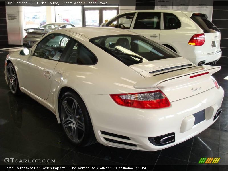 Cream White / Cocoa Brown 2009 Porsche 911 Turbo Coupe