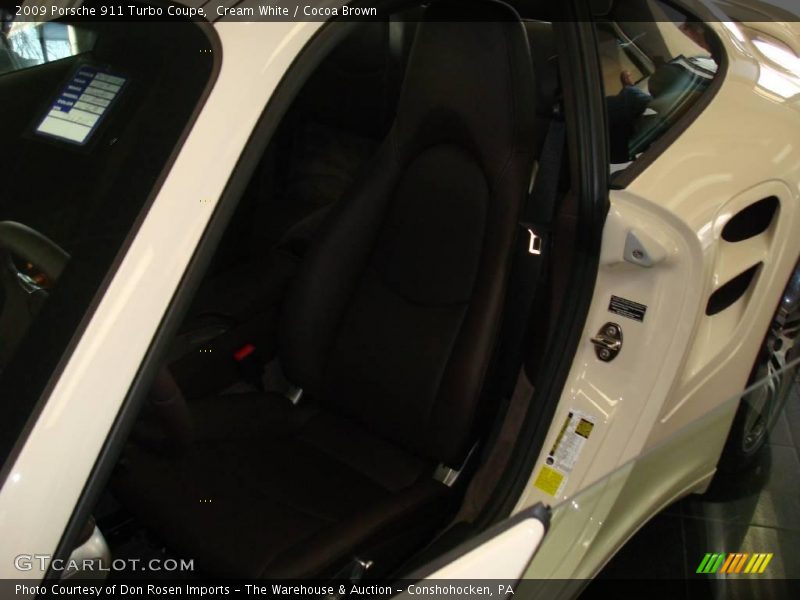 Cream White / Cocoa Brown 2009 Porsche 911 Turbo Coupe