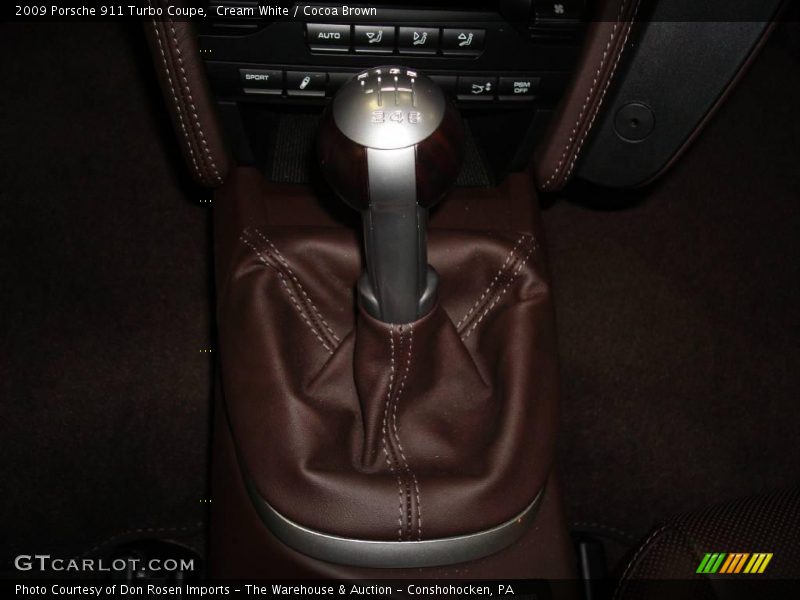Cream White / Cocoa Brown 2009 Porsche 911 Turbo Coupe