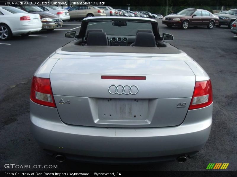 Brilliant Silver / Black 2004 Audi A4 3.0 quattro Cabriolet