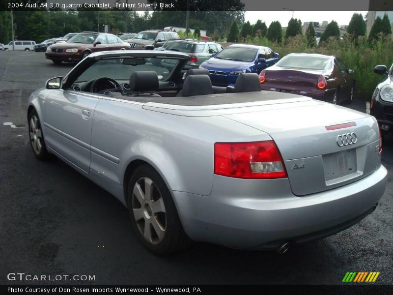 Brilliant Silver / Black 2004 Audi A4 3.0 quattro Cabriolet