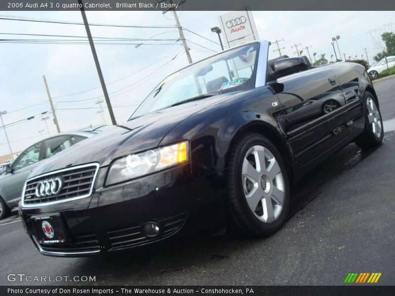 Brilliant Black / Ebony 2006 Audi A4 3.0 quattro Cabriolet