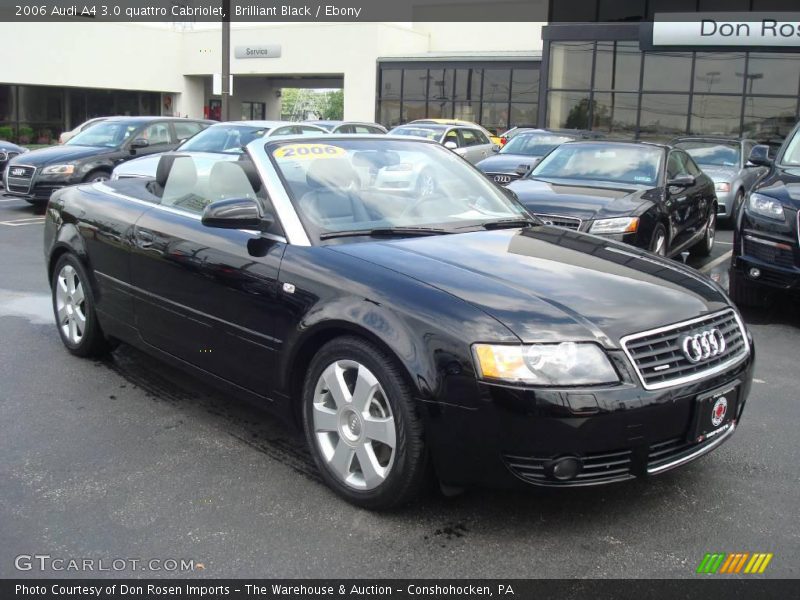 Brilliant Black / Ebony 2006 Audi A4 3.0 quattro Cabriolet